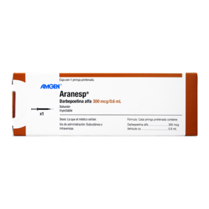Aranesp 300 mcg /0.6 mL | Darbepoetina alfa | Solución inyectable | Laboratorio Amgen